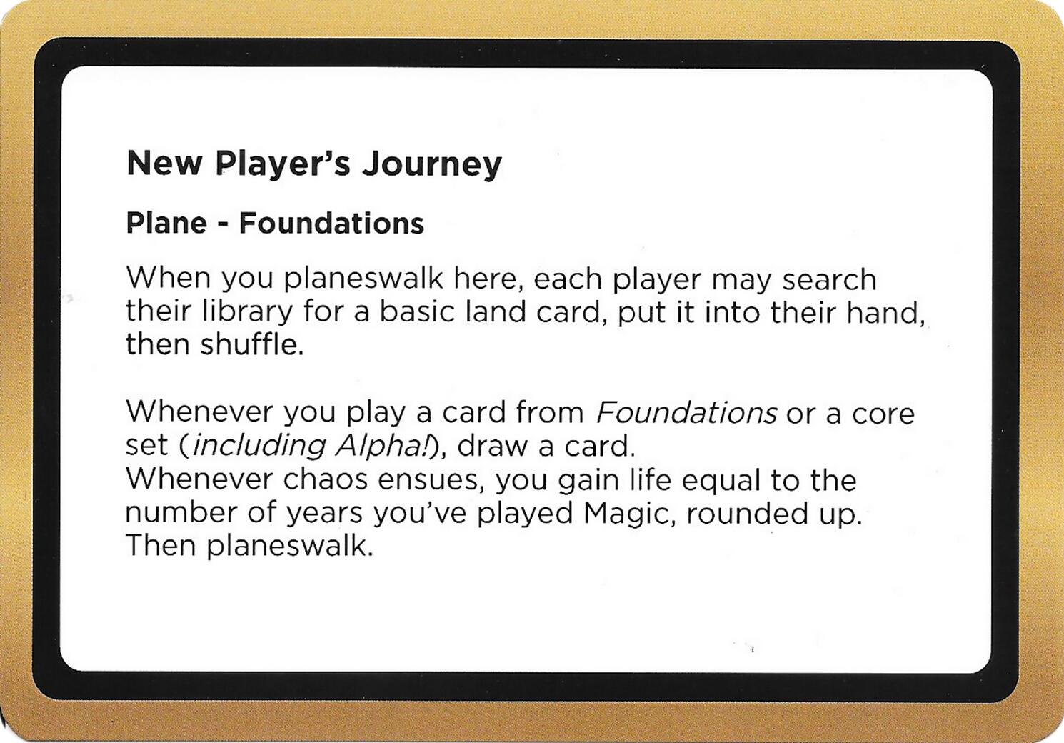 New Player's Journey (Black Lotus Unknown Planechase) [Oversize Cards] | Galaxy Games LLC
