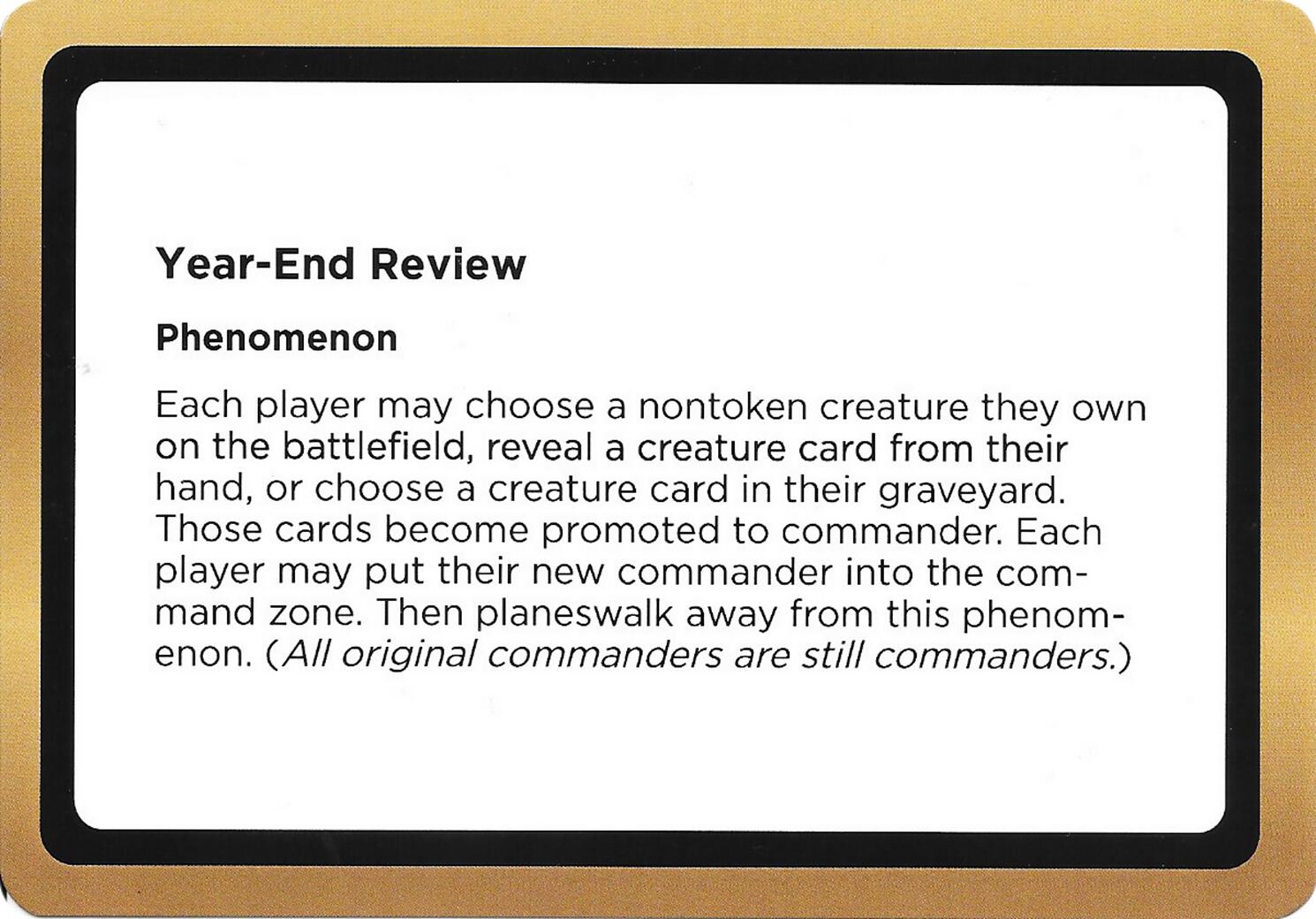 Year-End Review (Black Lotus Unknown Planechase) [Oversize Cards] | Galaxy Games LLC