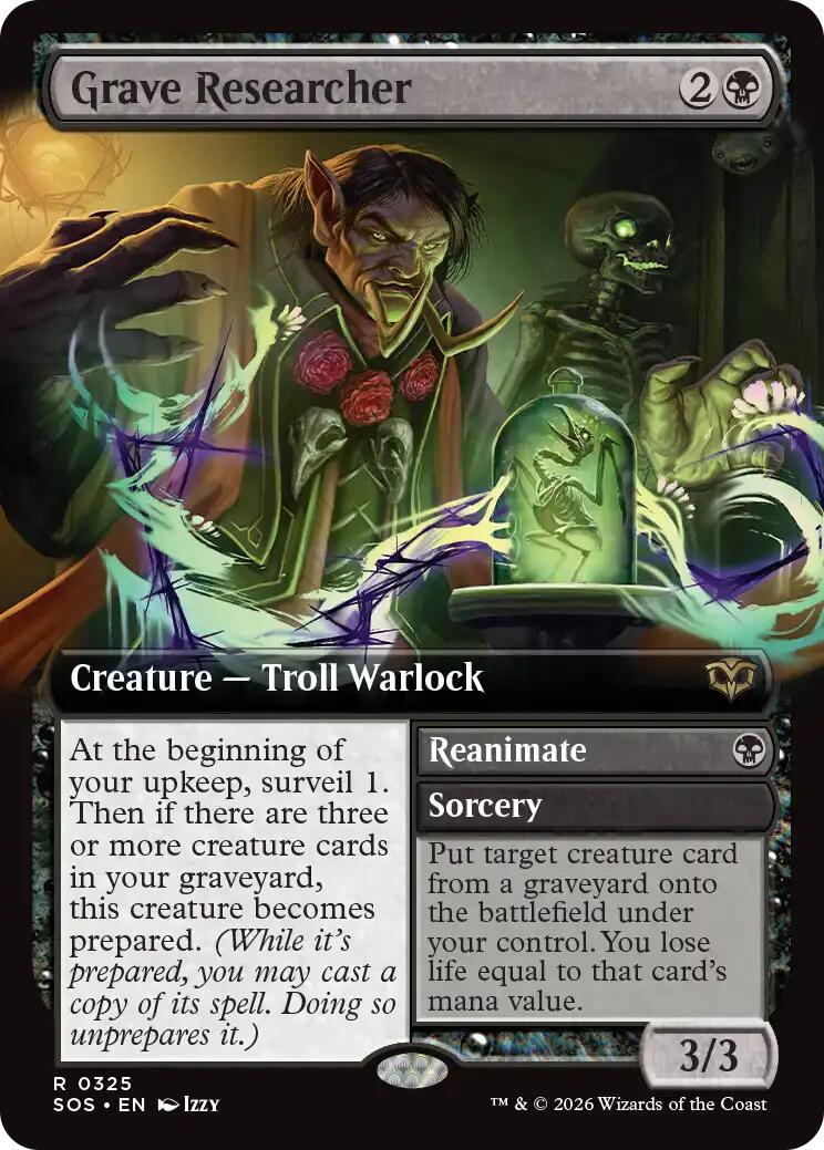 Grave Researcher (Extended Art) [Secrets of Strixhaven] | Galaxy Games LLC