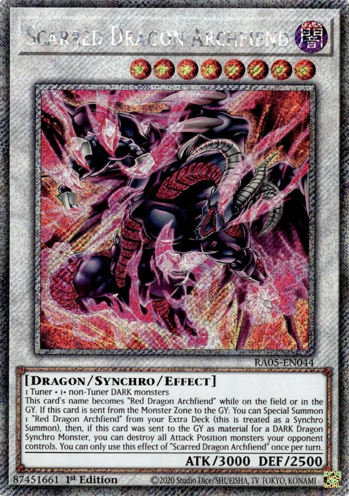 Scarred Dragon Archfiend (Platinum Secret Rare) [RA05-EN044] Platinum Secret Rare | Galaxy Games LLC