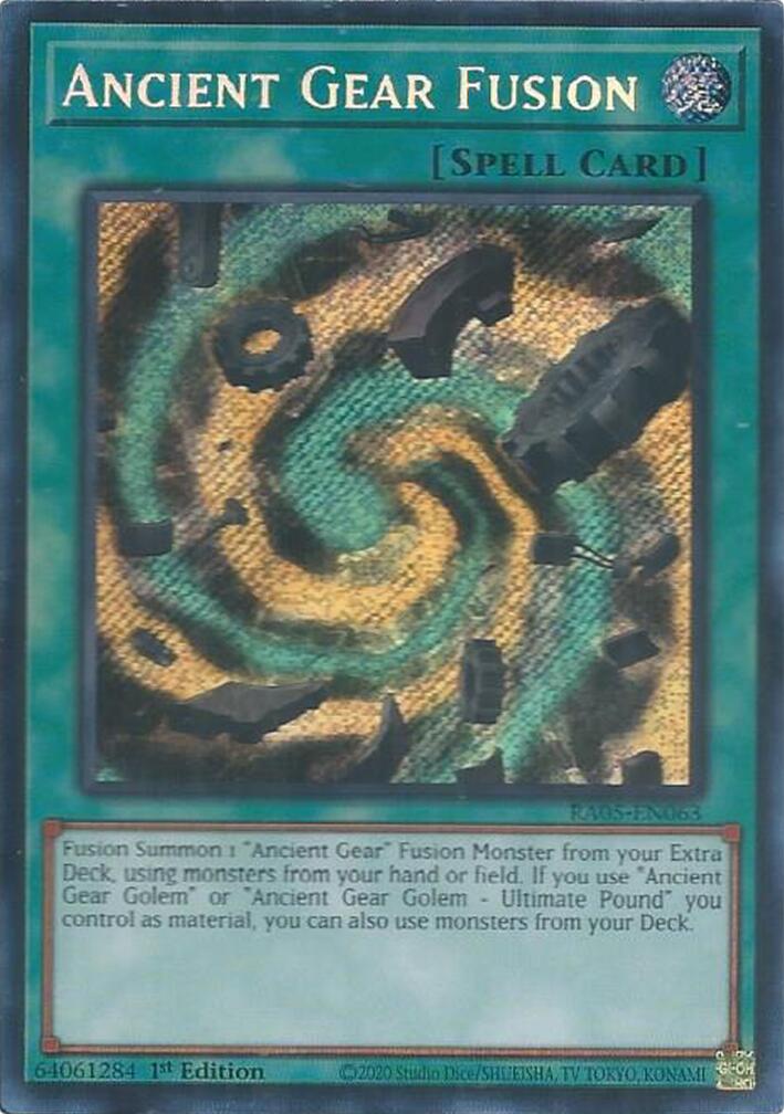 Ancient Gear Fusion (Secret Rare) [RA05-EN063] Secret Rare | Galaxy Games LLC