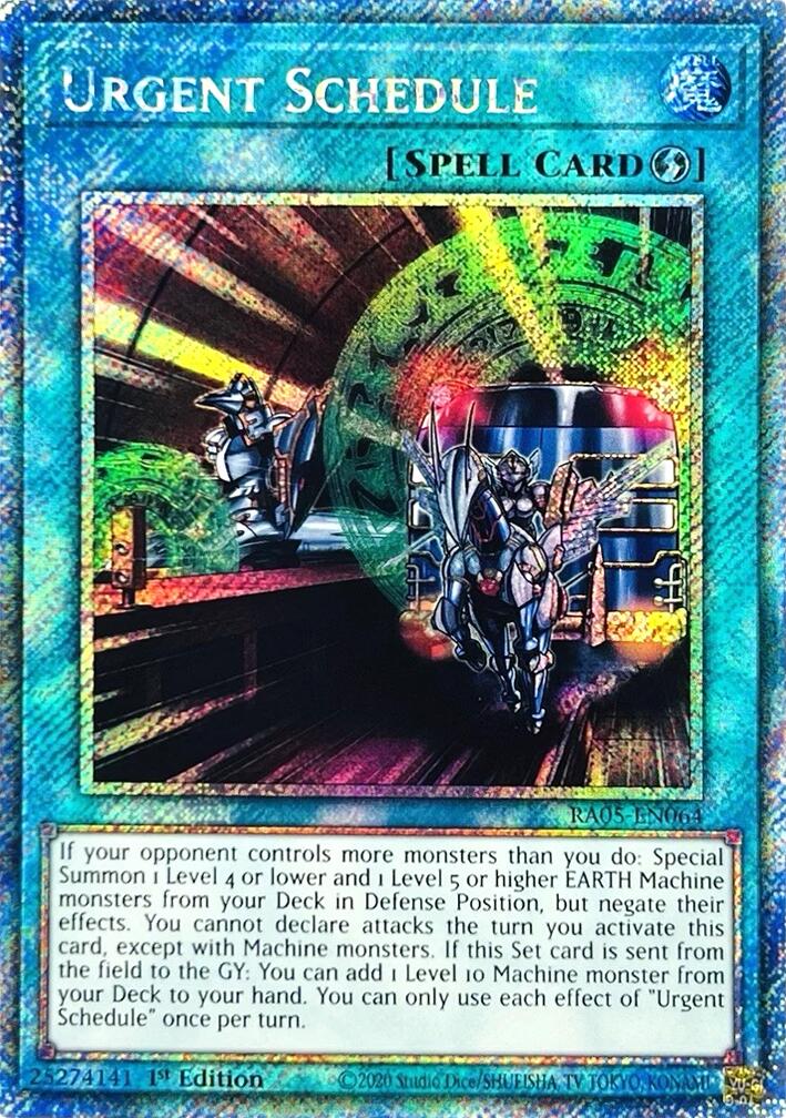 Urgent Schedule (Platinum Secret Rare) [RA05-EN064] Platinum Secret Rare | Galaxy Games LLC