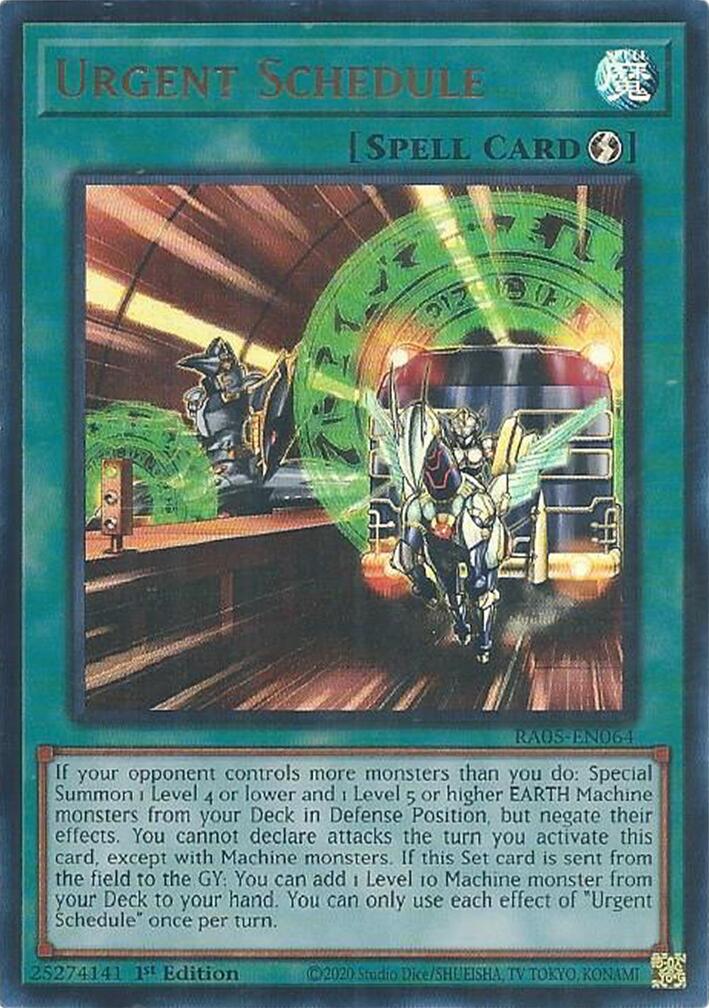 Urgent Schedule (Ultra Rare) [RA05-EN064] Ultra Rare | Galaxy Games LLC