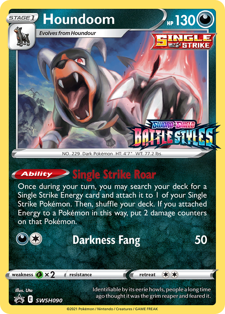 Houndoom (SWSH090) (Prerelease Promo) [Sword & Shield: Black Star Promos] | Galaxy Games LLC