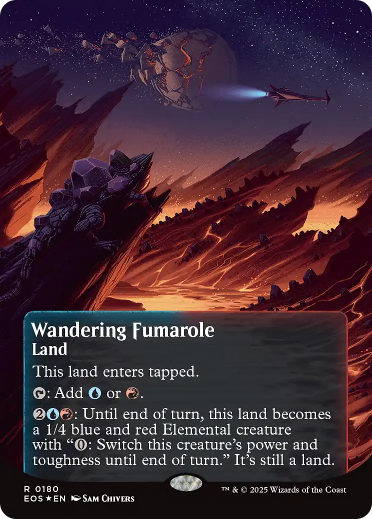 Wandering Fumarole (0180) (Borderless) (Galaxy Foil) [Edge of Eternities: Stellar Sights] | Galaxy Games LLC