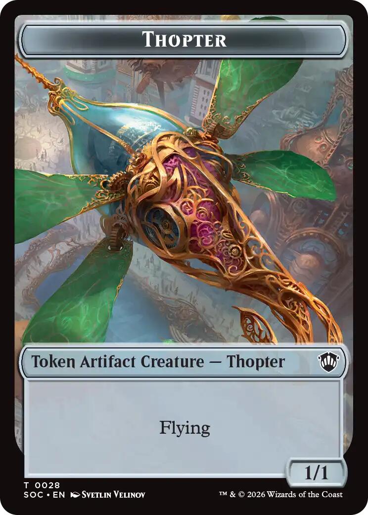 Thopter // Fractal (0004) Double-Sided Token [Secrets of Strixhaven Commander Tokens] | Galaxy Games LLC