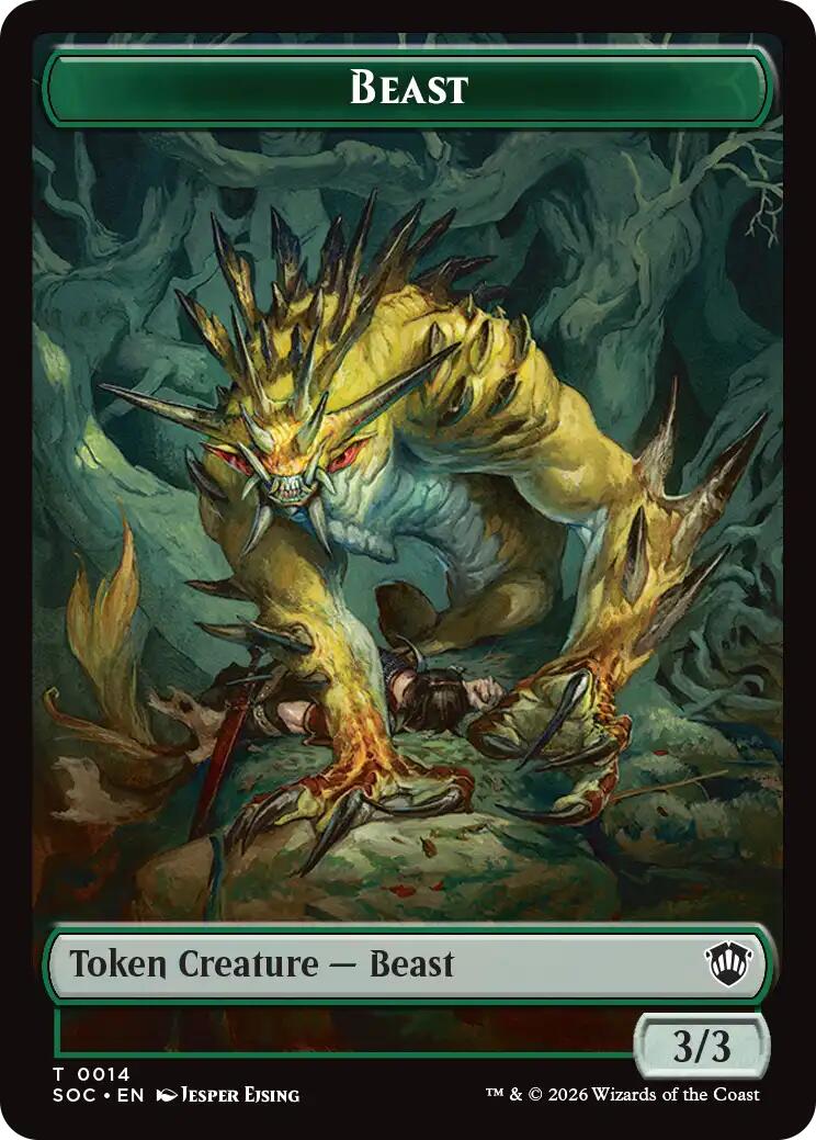 Beast // Primo, The Indivisible Double-Sided Token [Secrets of Strixhaven Commander Tokens] | Galaxy Games LLC