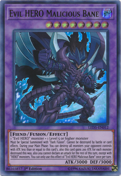 Evil Hero Malicious Bane [LED5-EN012] Ultra Rare | Galaxy Games LLC