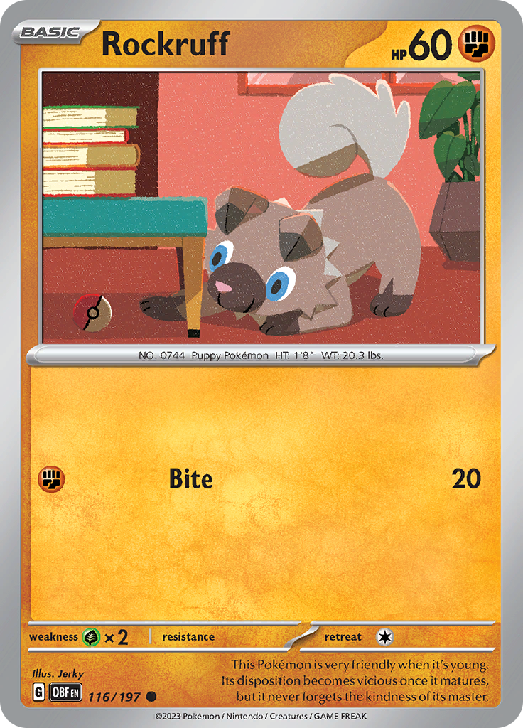 Rockruff (116/197) [Scarlet & Violet: Obsidian Flames] | Galaxy Games LLC