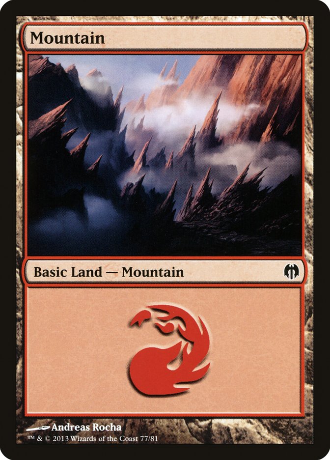 Mountain (77) [Duel Decks: Heroes vs. Monsters] | Galaxy Games LLC