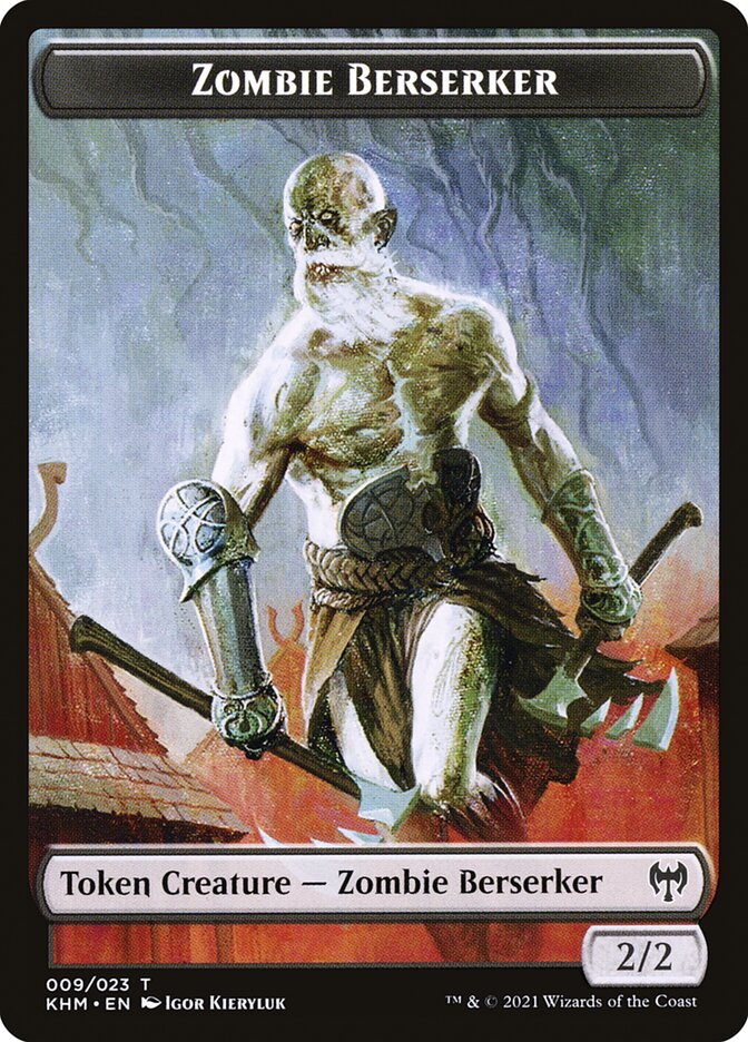 Treasure // Zombie Berserker Double-Sided Token [Kaldheim Tokens] | Galaxy Games LLC