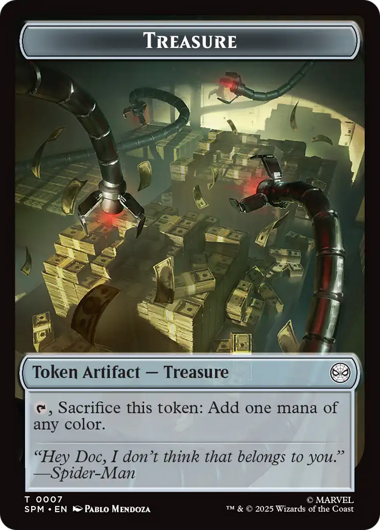 Spider // Treasure Double-Sided Token [Marvel's Spider-Man Tokens] | Galaxy Games LLC