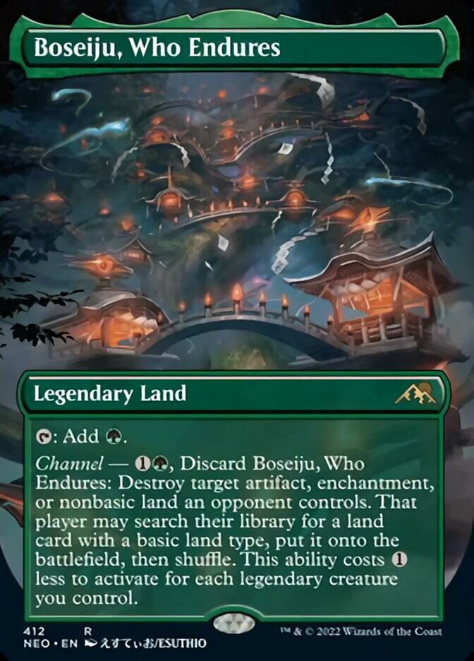 Boseiju, Who Endures (Borderless Alternate Art) [Kamigawa: Neon Dynasty] | Galaxy Games LLC