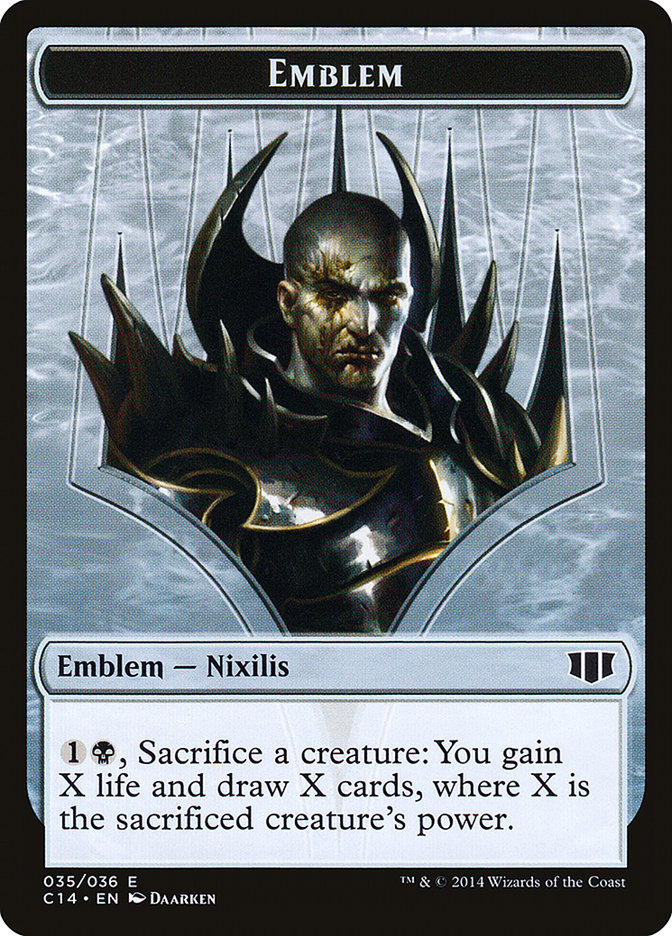 Ob Nixilis of the Black Oath Emblem // Zombie (016/036) Double-Sided Token [Commander 2014 Tokens] | Galaxy Games LLC