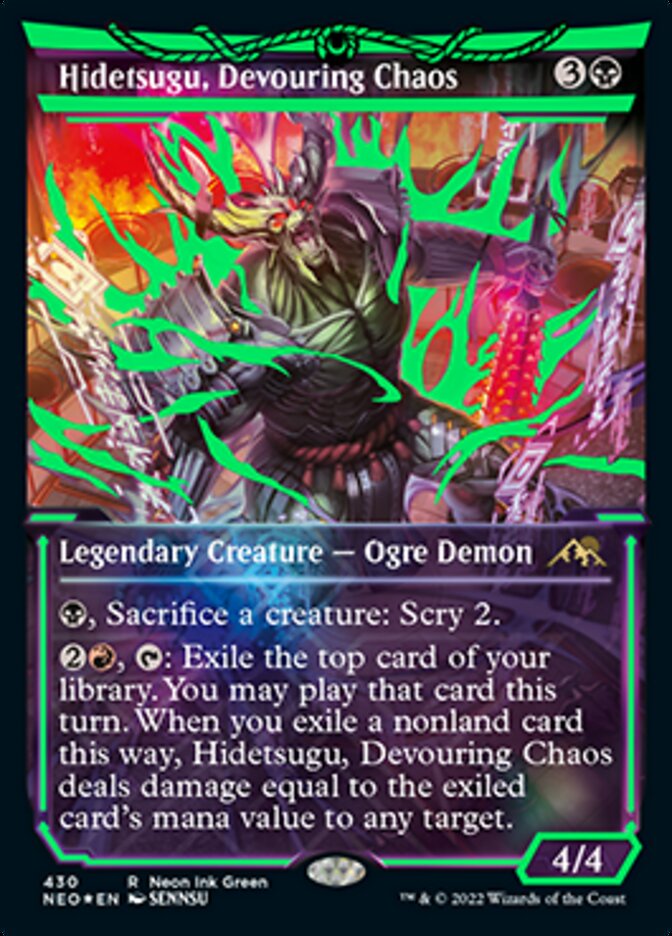 Hidetsugu, Devouring Chaos (Neon Ink Green) [Kamigawa: Neon Dynasty] | Galaxy Games LLC