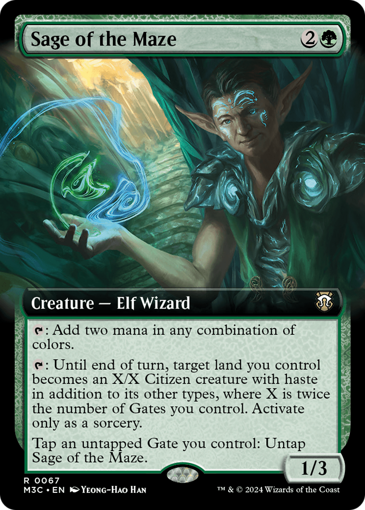 Sage of the Maze (Extended Art) (Ripple Foil) [Modern Horizons 3 Commander] | Galaxy Games LLC