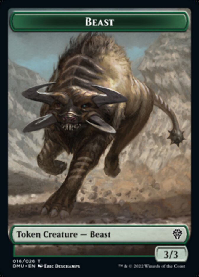 Kavu // Beast Double-Sided Token [Dominaria United Commander Tokens] | Galaxy Games LLC