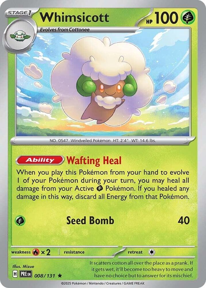 Whimsicott (008/131) [Scarlet & Violet: Prismatic Evolutions] | Galaxy Games LLC