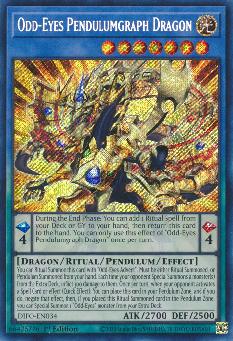 Odd-Eyes Pendulumgraph Dragon [DIFO-EN034] Secret Rare – Galaxy Games LLC