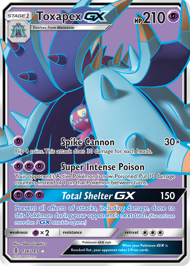 Toxapex GX (136/145) [Sun & Moon: Guardians Rising] | Galaxy Games LLC