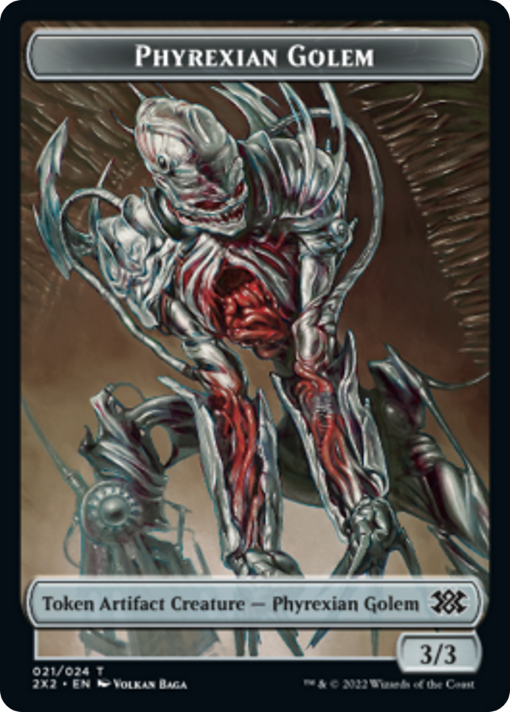 Saproling // Phyrexian Golem Double-Sided Token [Double Masters 2022 Tokens] | Galaxy Games LLC