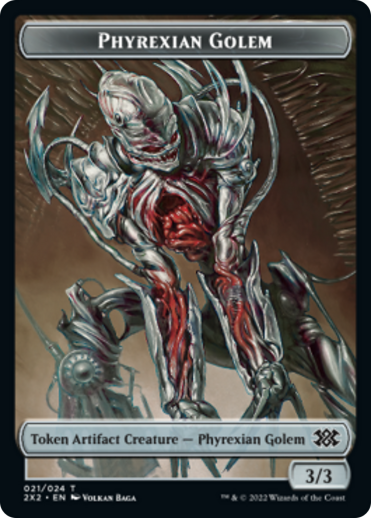 Zombie // Phyrexian Golem Double-Sided Token [Double Masters 2022 Tokens] | Galaxy Games LLC