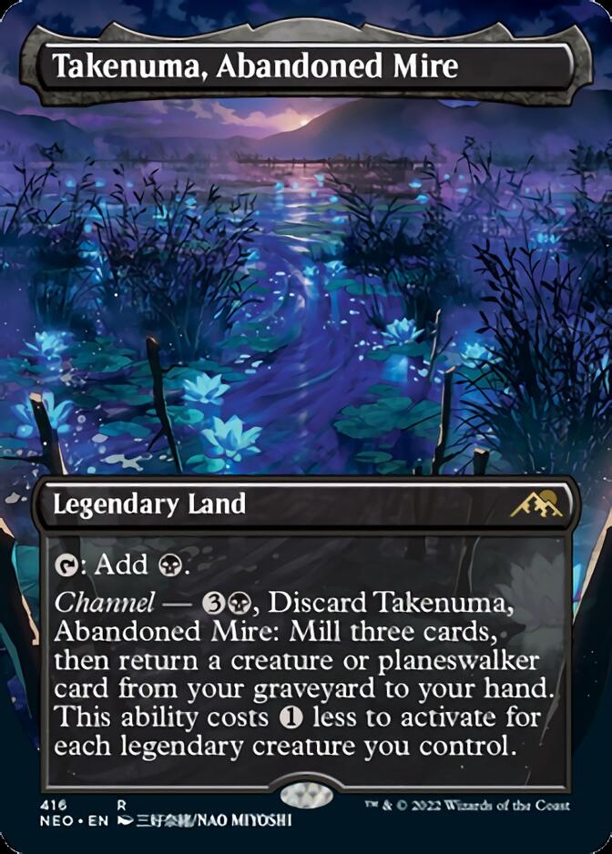 Takenuma, Abandoned Mire (Borderless Alternate Art) [Kamigawa: Neon Dynasty] | Galaxy Games LLC