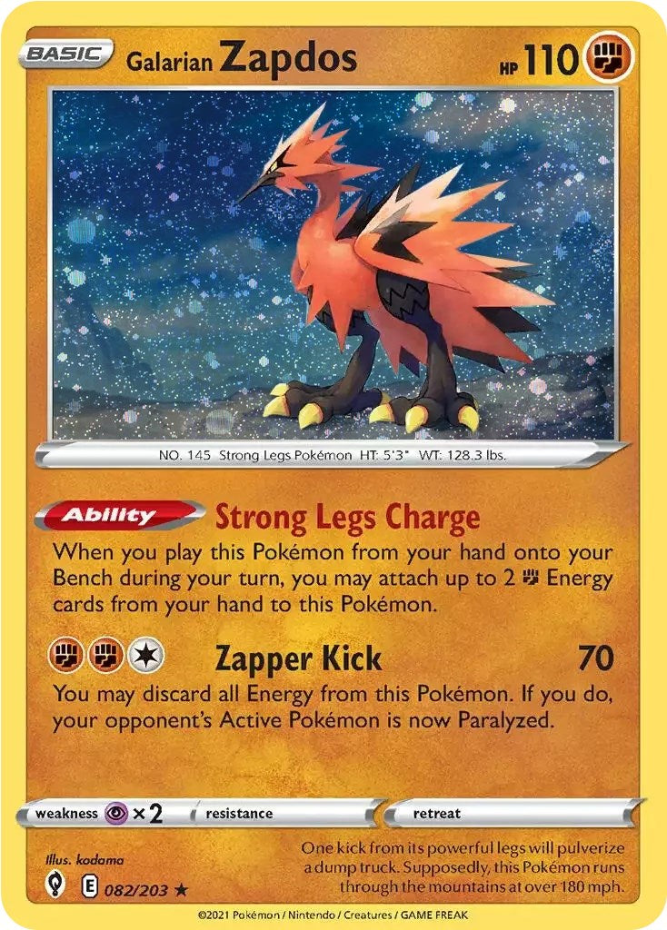 Galarian Zapdos (082/203) (Cosmos Holo) [Sword & Shield: Evolving Skies] | Galaxy Games LLC