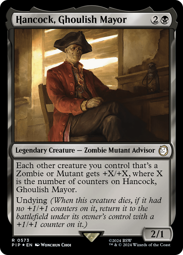 Hancock, Ghoulish Mayor (Surge Foil) [Fallout] | Galaxy Games LLC
