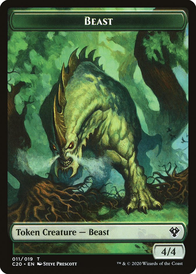 Bird Illusion // Beast (011) Double-Sided Token [Commander 2020 Tokens] | Galaxy Games LLC