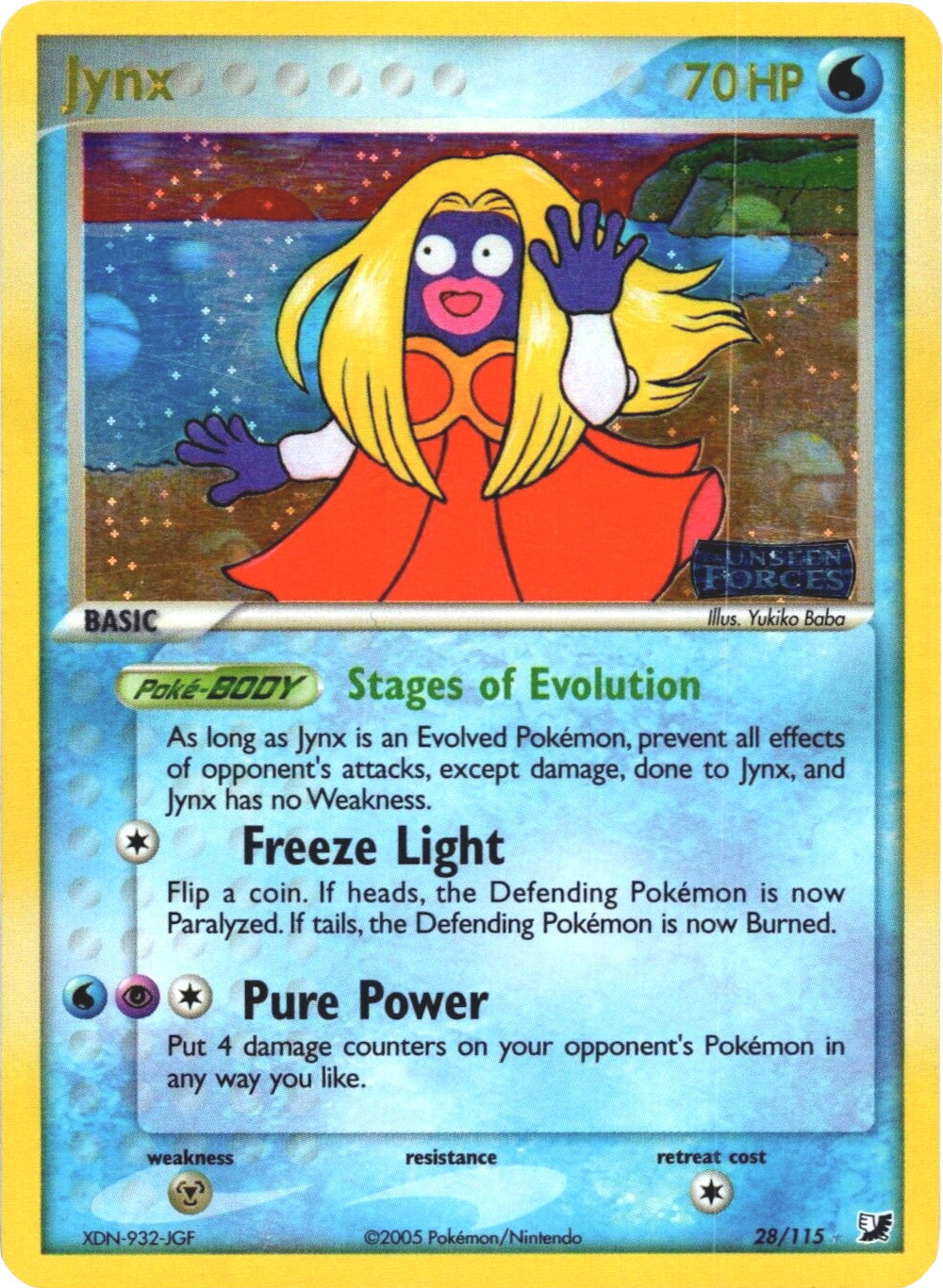 Jynx (28/115) (Stamped) [EX: Unseen Forces] | Galaxy Games LLC