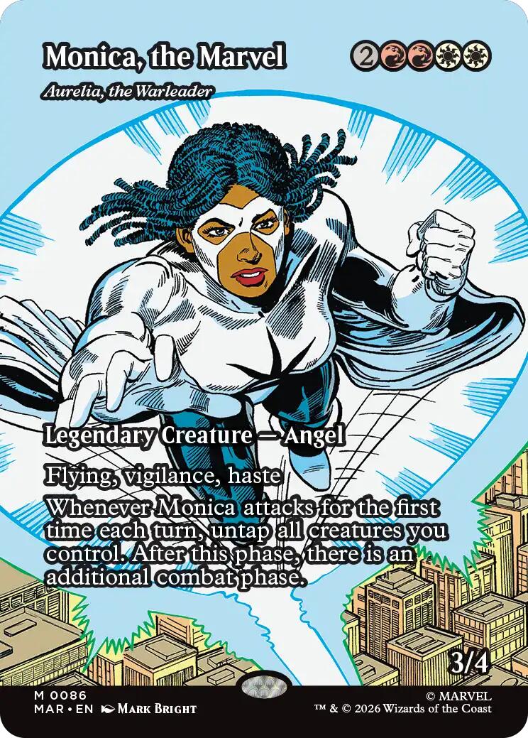 Monica, the Marvel - Aurelia, the Warleader (Borderless) [Marvel Universe: Eternal-Legal] | Galaxy Games LLC