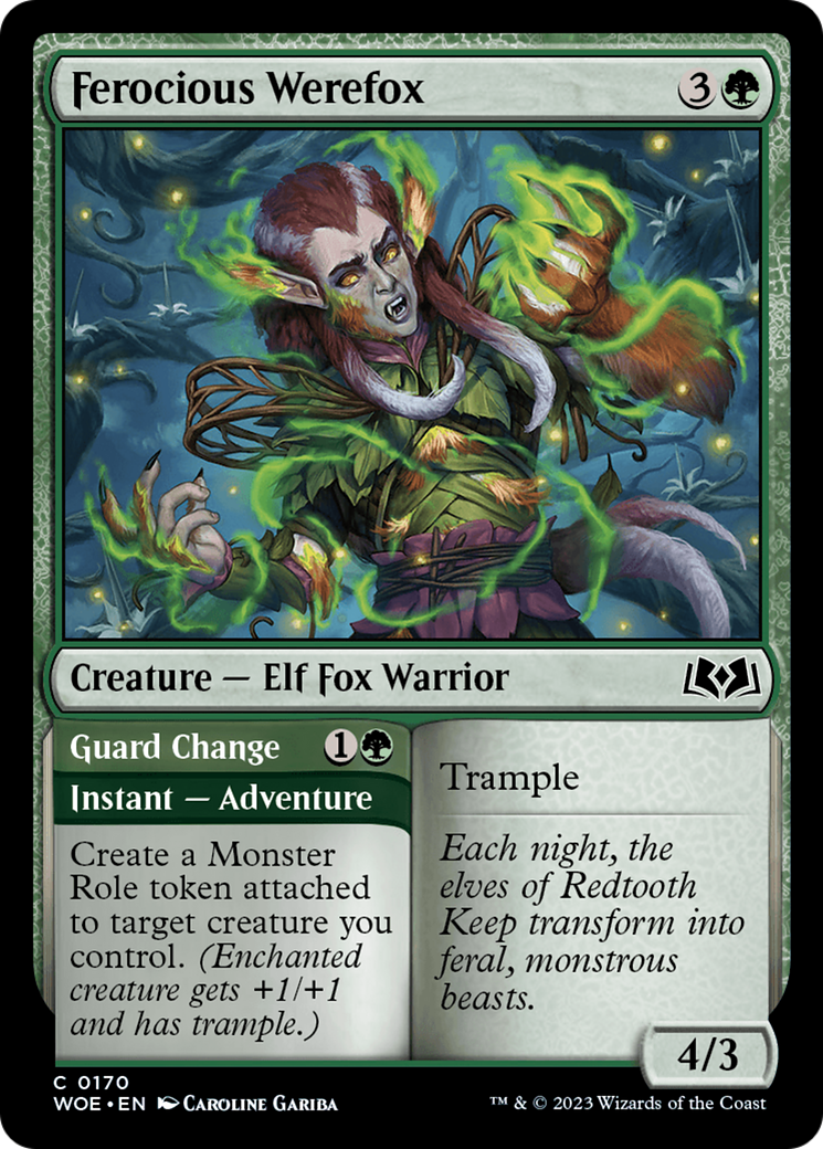Ferocious Werefox // Guard Change [Wilds of Eldraine] | Galaxy Games LLC
