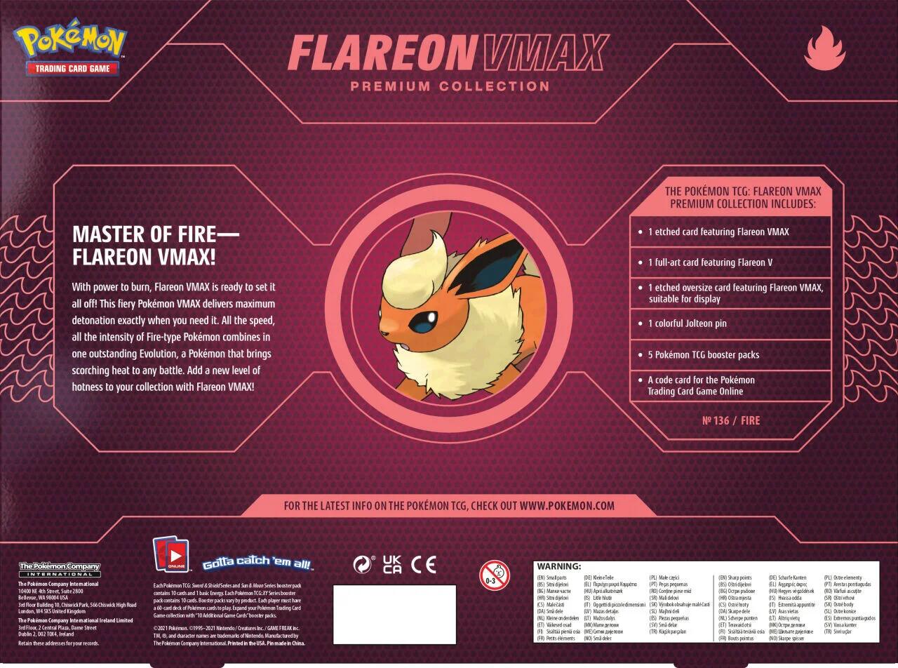 Flareon VMAX Premium Collection (EU Exclusive) | Galaxy Games LLC