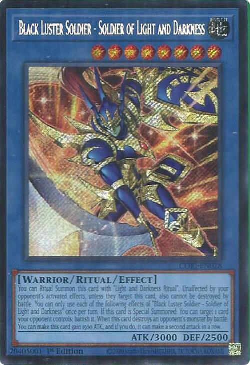 Black Luster Soldier - Soldier of Light and Darkness (Secret Rare) [CORI-EN028] Secret Rare | Galaxy Games LLC