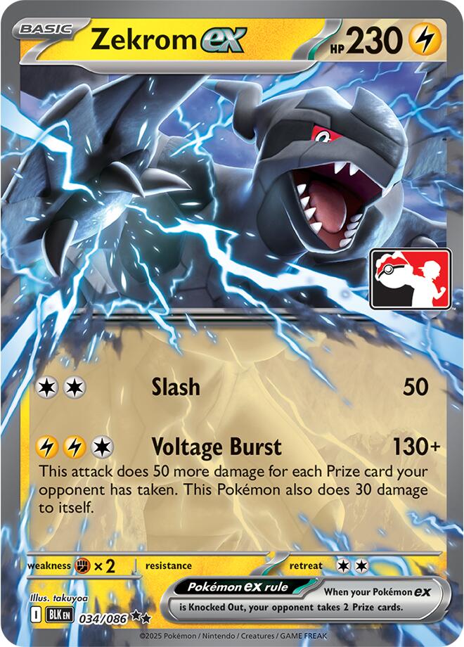 Zekrom ex (034/086) (Right Stamp) [Prize Pack Series Nine] | Galaxy Games LLC