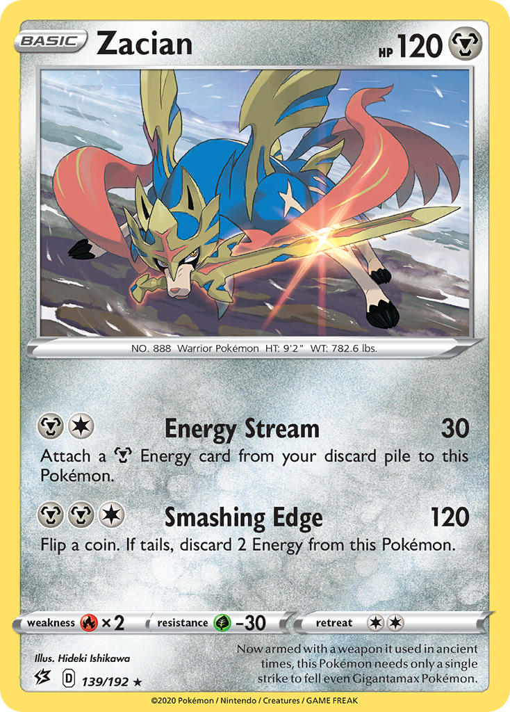 Zacian (139/192) (Cracked Ice Holo) (Theme Deck Exclusives) [Sword & Shield: Rebel Clash] | Galaxy Games LLC