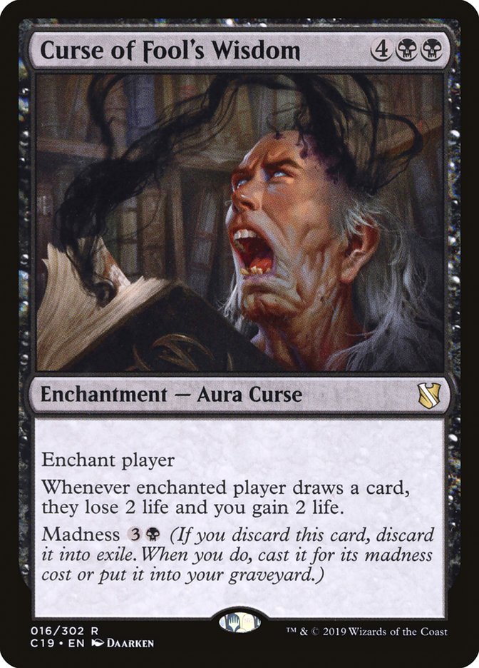 Curse of Fool's Wisdom [Commander 2019] | Galaxy Games LLC