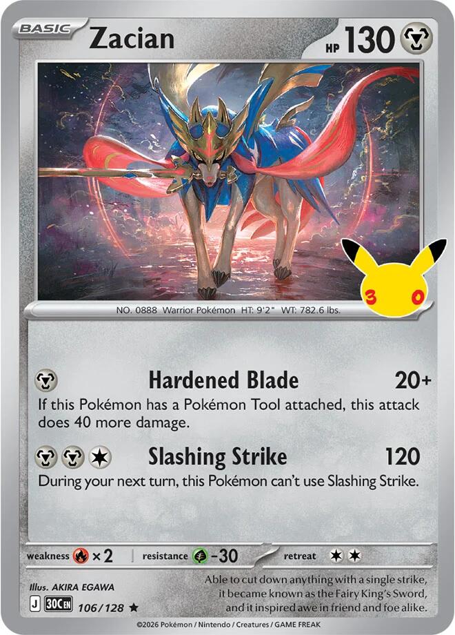 Zacian (106/128) [Mega Evolution: 30th Celebration] | Galaxy Games LLC