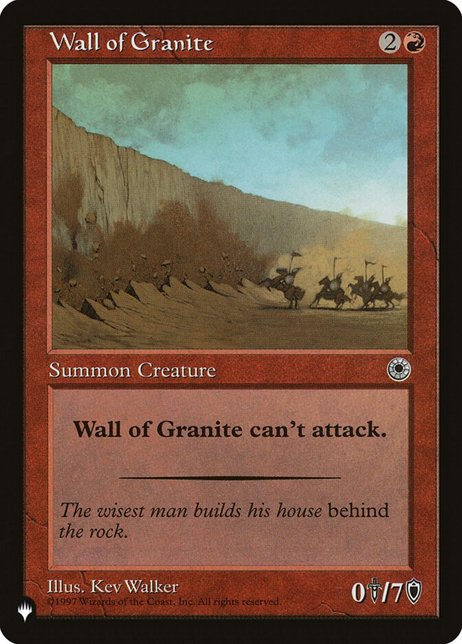 Wall of Granite [The List] | Galaxy Games LLC