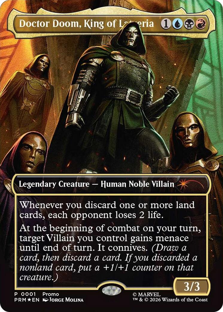 Doctor Doom, King of Latveria (Borderless) (0001) [Marvel Super Heroes Promos] | Galaxy Games LLC