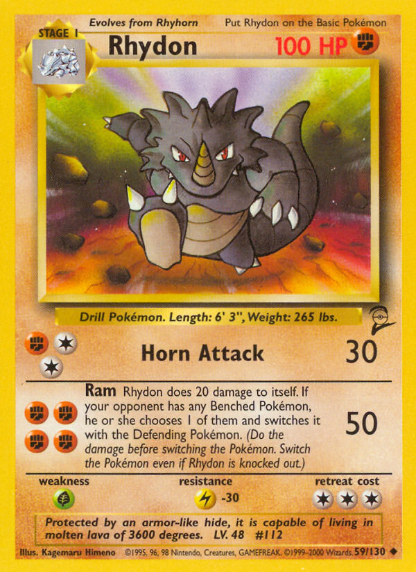 Rhydon (59/130) [Base Set 2] | Galaxy Games LLC
