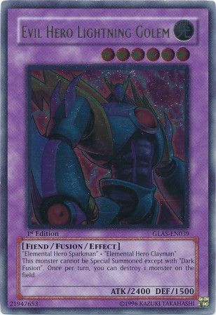 Evil Hero Lightning Golem [GLAS-EN039] Ultimate Rare | Galaxy Games LLC