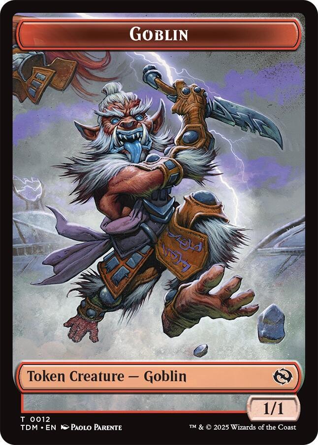 Dog // Goblin Double-Sided Token [Tarkir: Dragonstorm Commander Tokens] | Galaxy Games LLC