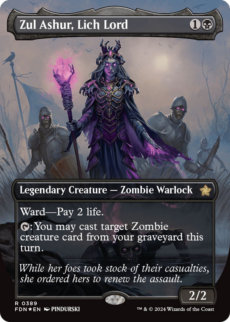 Zul Ashur, Lich Lord (Borderless) (Mana Foil) [Foundations] | Galaxy Games LLC