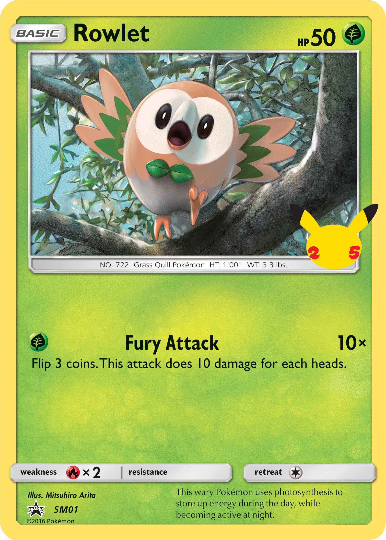 Rowlet (SM01) (Jumbo Card) [First Partner Pack] | Galaxy Games LLC