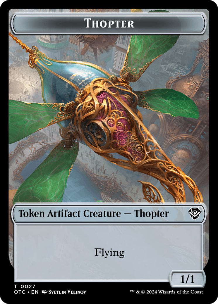 Thopter // Treasure Double-Sided Token [Outlaws of Thunder Junction Commander Tokens] | Galaxy Games LLC