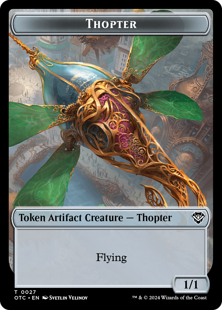 Thopter // Manifest Double-Sided Token [Outlaws of Thunder Junction Commander Tokens] | Galaxy Games LLC