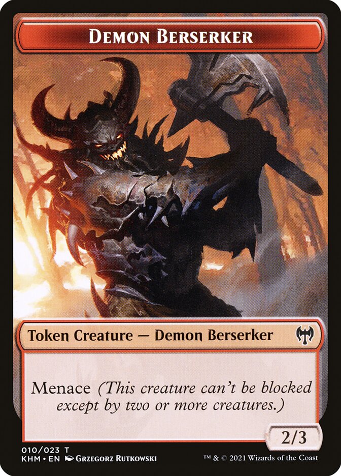 Treasure // Demon Berserker Double-Sided Token [Kaldheim Tokens] | Galaxy Games LLC