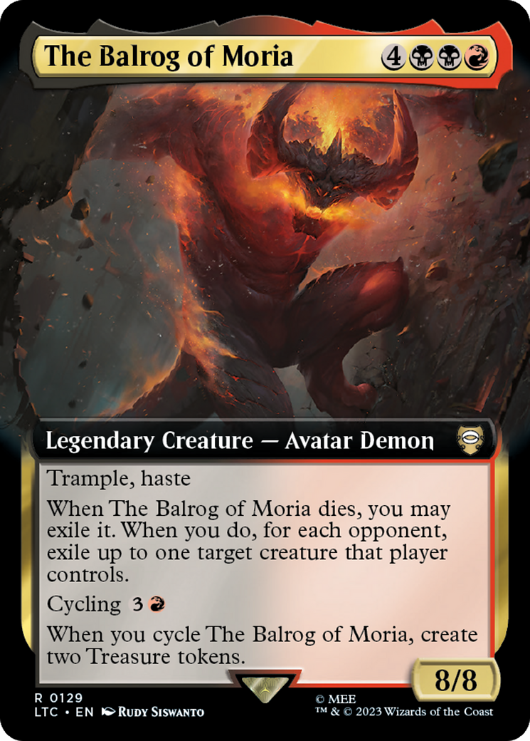 The Balrog of Moria (Extended Art) [The Lord of the Rings: Tales of Middle-Earth Commander] | Galaxy Games LLC